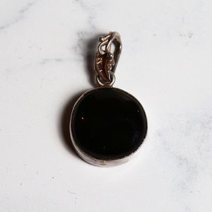 Sterling Silver Small Onyx Pendant